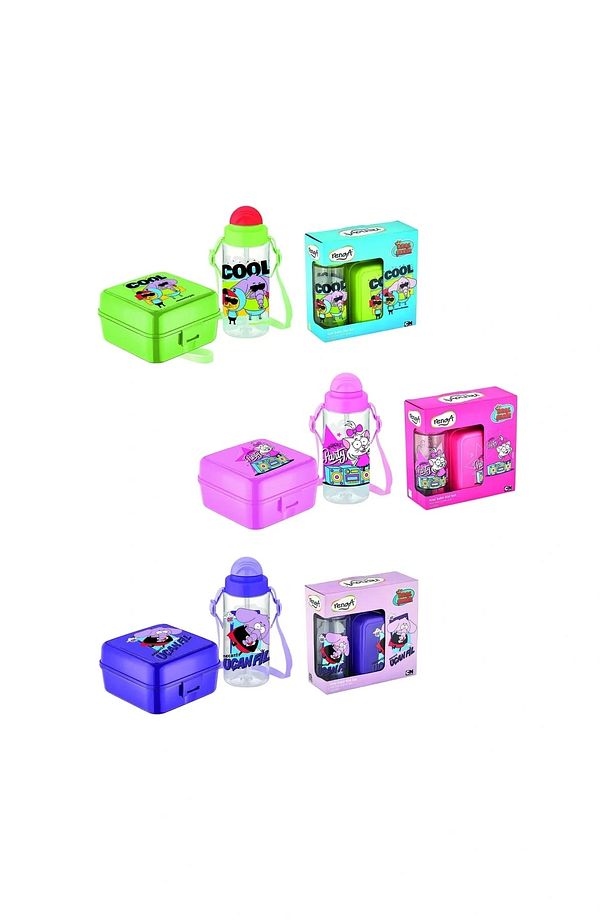 Kral Şakir Beslenme Kabı Pipetli Tritan Matara Set (KARIŞIK RENK 1 ADET) - 1