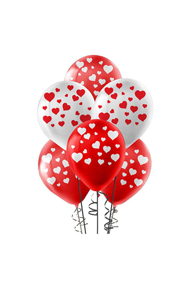 Pastel Balloon Circumference Printed 10Pcs -Hearts- Best Gift for Lover
