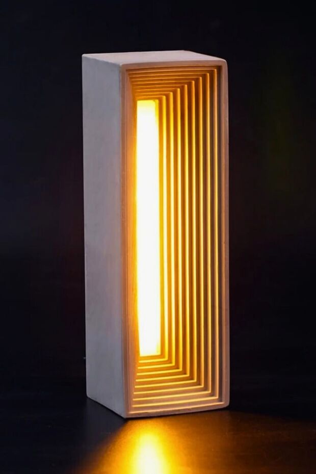 Taş Tasarım Led Lamba Çalışma Masa Gece Abajur Kamp Lambader Sarı Beyaz Led Usb Lambası - 6