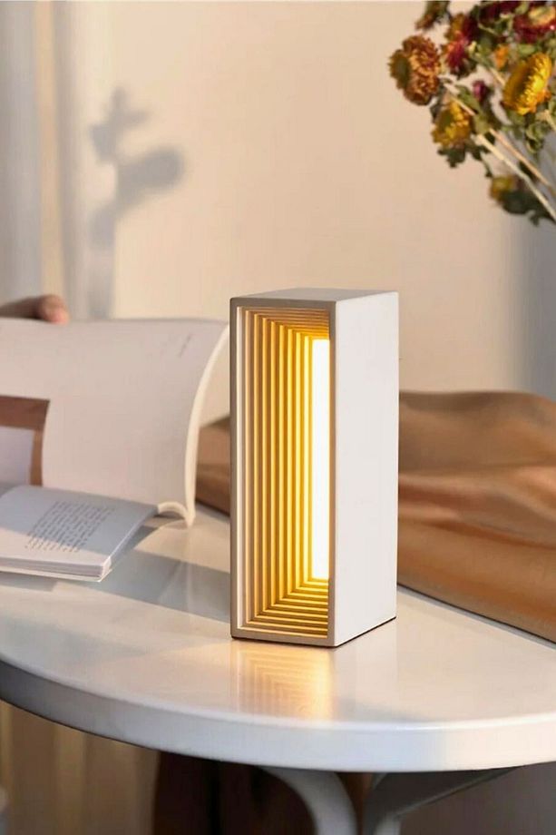 Taş Tasarım Led Lamba Çalışma Masa Gece Abajur Kamp Lambader Sarı Beyaz Led Usb Lambası - 7