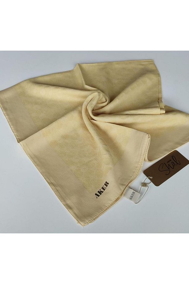 Sarı Elegance Monogram Eşarp - 1