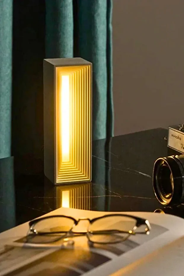 Taş Tasarım Led Lamba Çalışma Masa Gece Abajur Kamp Lambader Sarı Beyaz Led Usb Lambası - 7