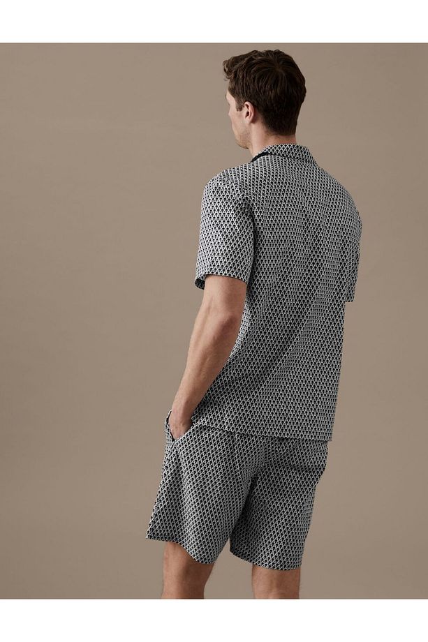 Regular Fit Kısa Kollu Pijama Üstü - 4