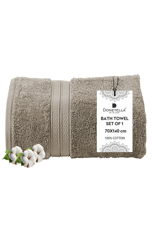 1 - Pcs Premium Bath Towel (70x140cm ) 600 GSM 100% Combed Cotton