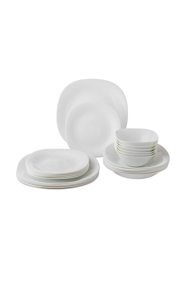 Arcopal Luxury White Square Dinner Set 24 Pieces 6 Persons