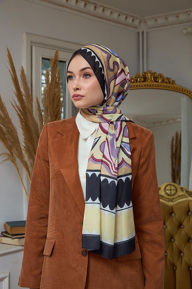 Yaz Işıltısı Koleksiyonu Soft Şal Açık Sarı Şeftali 3045-15 - 3