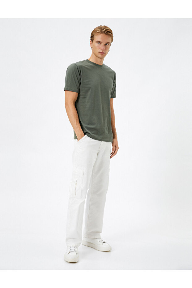 Basic T-Shirt Slim Fit Crew Neck Cotton