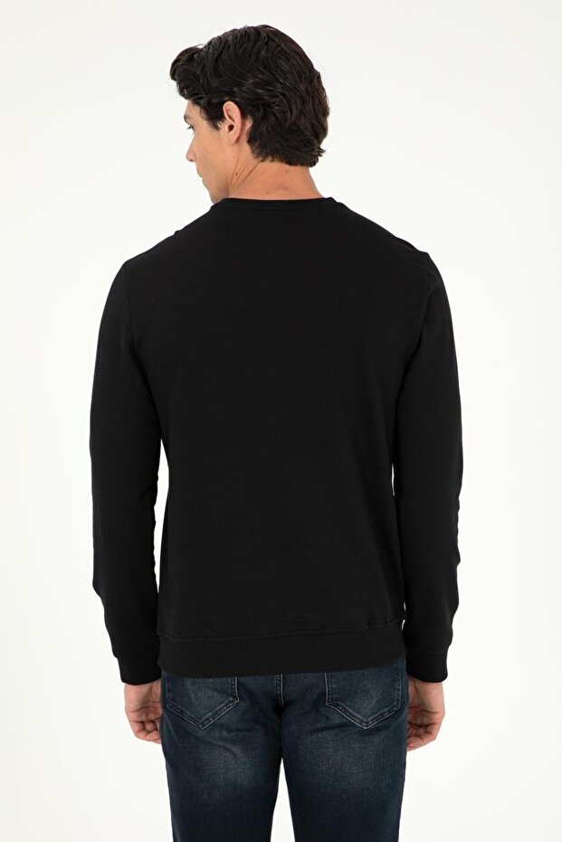 Erkek Bisklet Yaka Basıc Sweatshirt - 4