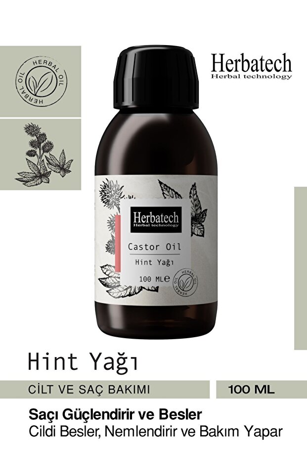 Natural Castor Oil - Fast Hair Growth, Eyebrow and Eyelash Care Oil Against Hair Loss 100 ml