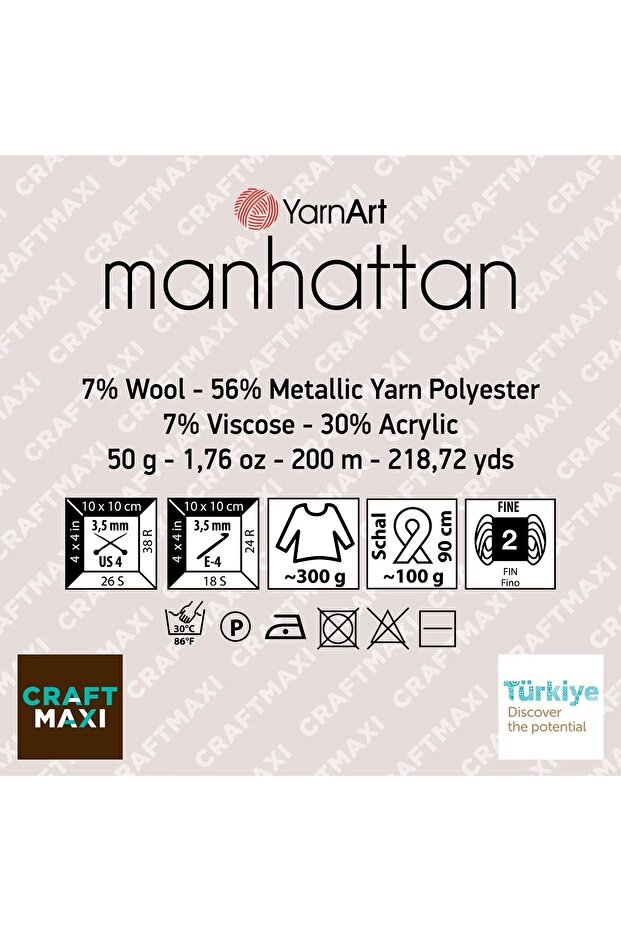 Manhattan - Simli El Örgü Ipi Gri-903 - 2