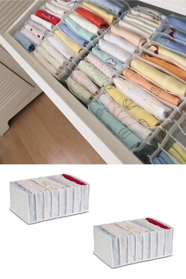 2 Pieces - Xlarge 8-Compartment Drawer Cabinet Organizer Accordion Organizer 31 X 36 X 12