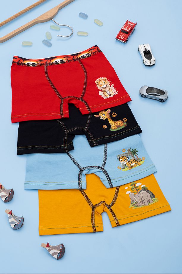 Çocuk Boxer  Safari figürlü4'lü Paket - 2
