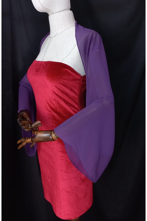 Amylee chiffon sleeve shawl purple