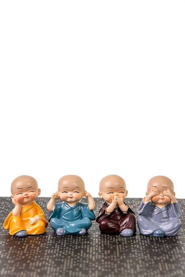 Görmedim Duymadım Bilmiyorum Umursamıyorum Sevimli Buda 4lü Biblo - 1