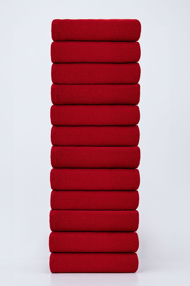 12 Adet 50 X 90 cm Mikrofiber El Yüz Kuaför Berber Spor Havlusu Leke Ve Saç Boyası Tutmayan - 1