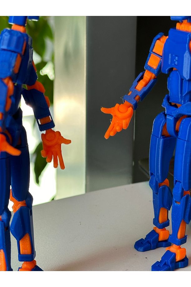 Titan 13 - Lucky 13 Oynar Eklemli Robot Figür Seti İkizler (Mavi-Turuncu 2'li set) - 7