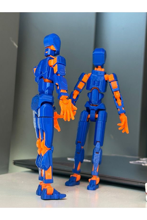 Titan 13 - Lucky 13 Oynar Eklemli Robot Figür Seti İkizler (Mavi-Turuncu 2'li set) - 2