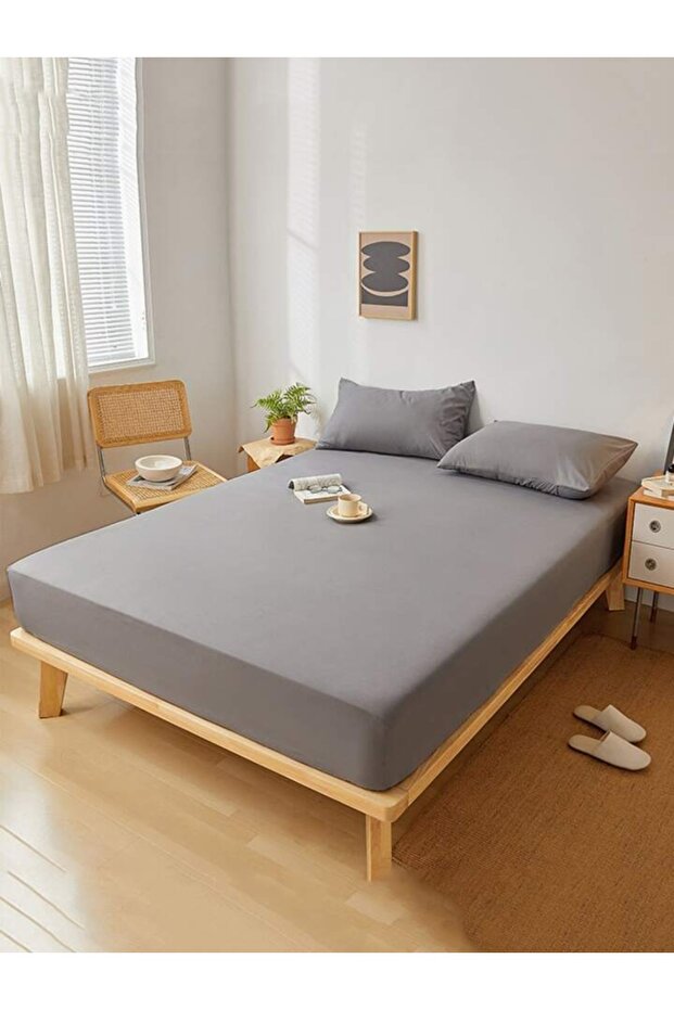 طقم ملاءات مطاطية من القطن Ranforce مع غطاء وسادة - 2