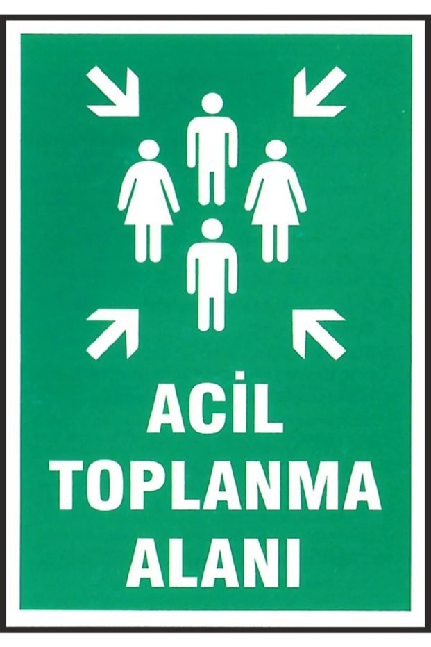 Metal Emergency Rally Field Work Safety Sign 30X20 cm (Metal with Double-Sided Tape on the Back)