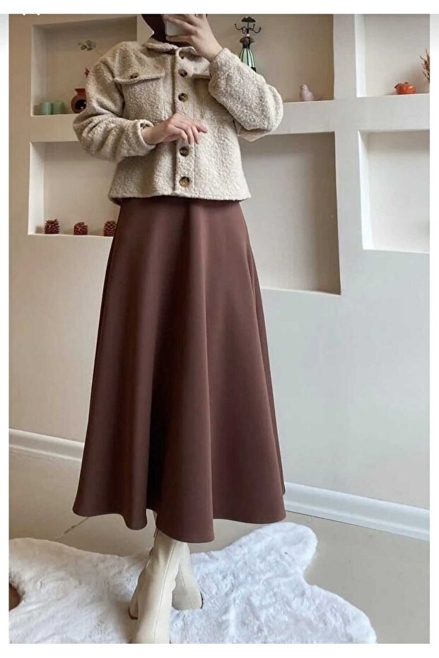 Women's Puff Scuba Flared Skirt
