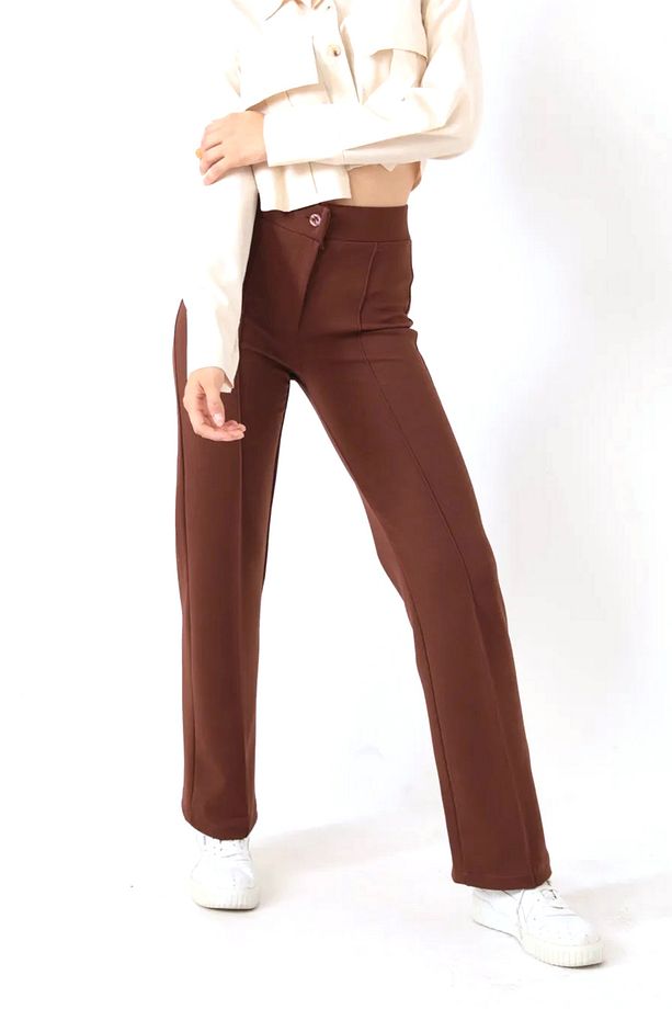 Gi&di’s Collection Gd0031 Krep Kumaş Düğmeli Pantolon - 3