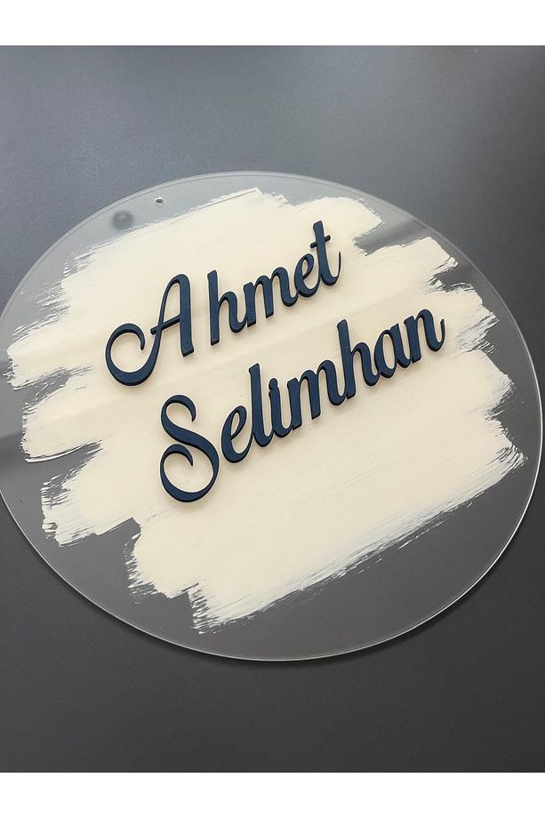 Özel Tasarım Şeffaf Boyalı İsimli Pano Kapı Süsü-isme Özel Bebek Çocuk Genç Kapı Süsü - 2