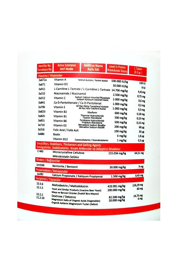 L-carnitine Katkılı Anaç Ve Yavru Güvercin Hapı Vitamini 300 Tablet - 90gr - 2