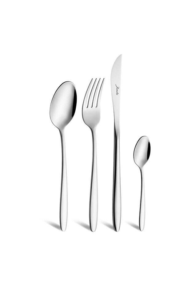 2003 Model 6-Person Sweet Steel Spoon Knife Set - 24 Pieces
