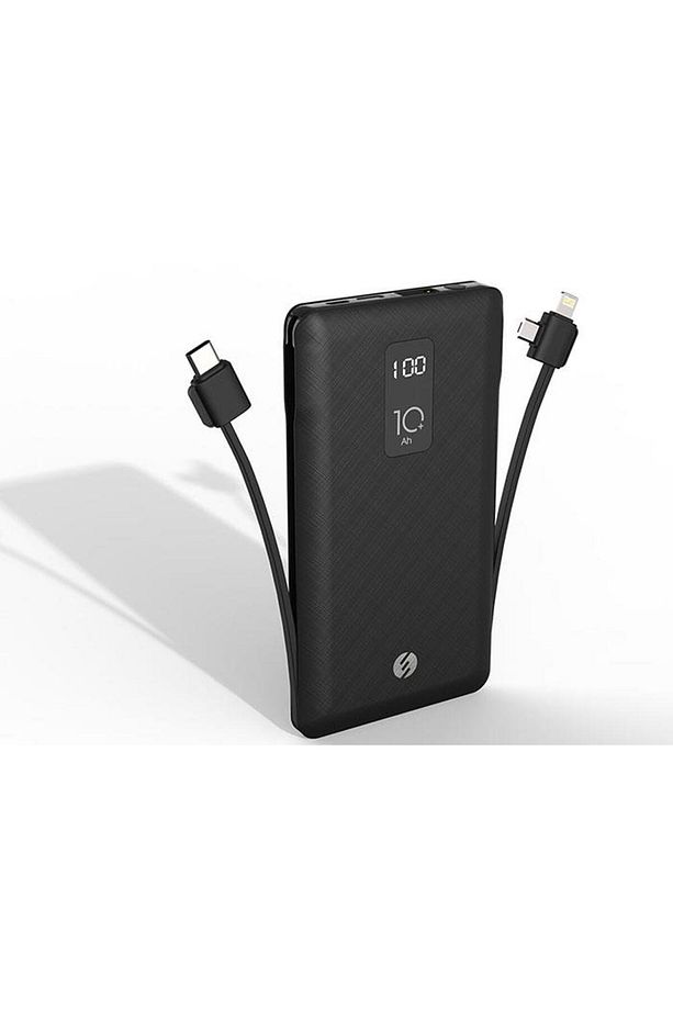 Ip-t100c 10000mah Lightning Micro Type C Kablolu Powerbank Siyah Lcd'li Taşınabilir Pil Şarj - 7