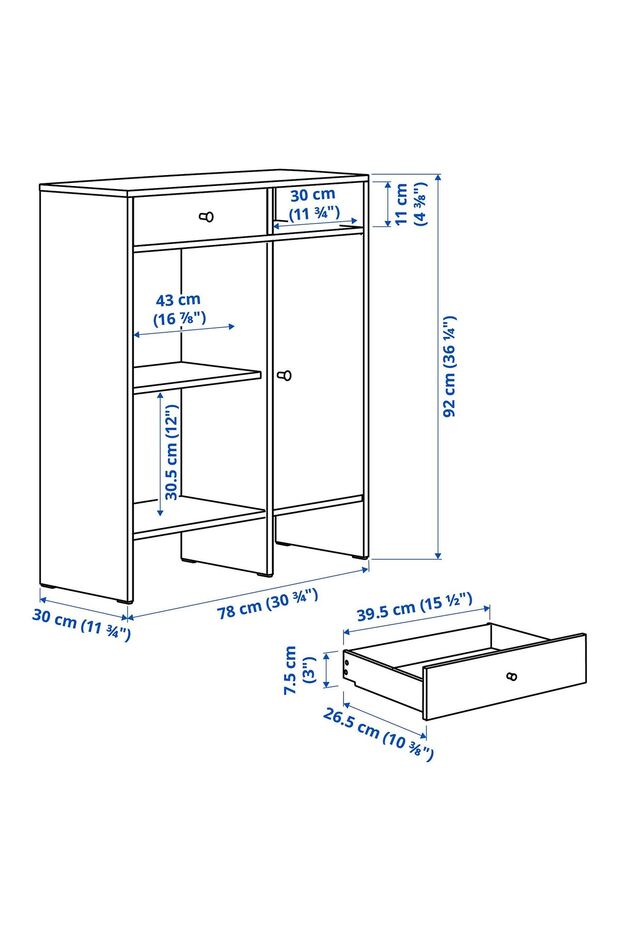 büfe, beyaz, 78x92 cm - 5