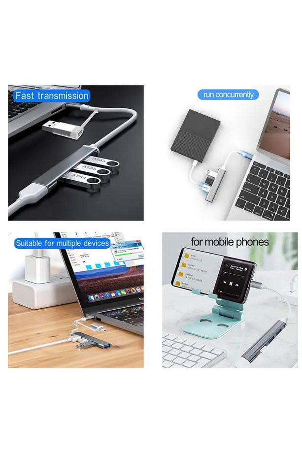 Type C USB Çoklayıcı 3.0 Type-C Çoğaltıcı Type-C Hub Type C Otg - 3