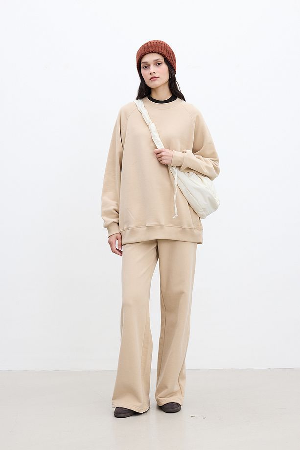 OVERSIZE BASIC SWEATSHIRT CAMEL - 3