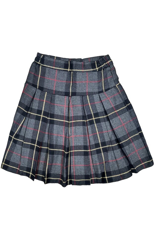 Girl's Pleated Plaid Fabric Skirt