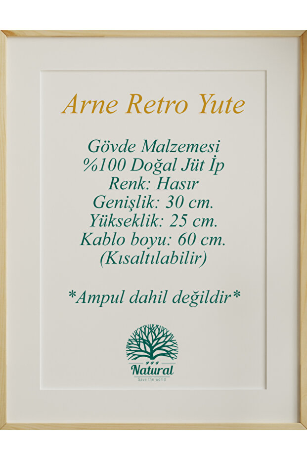 Arne'r Hasır Avize, Salon Avize, Yatak Odası Avize, Çocuk Odası Avize,  Bohem Avize - 3