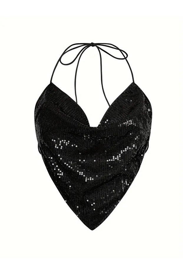 Siyah Payet Crop - 1