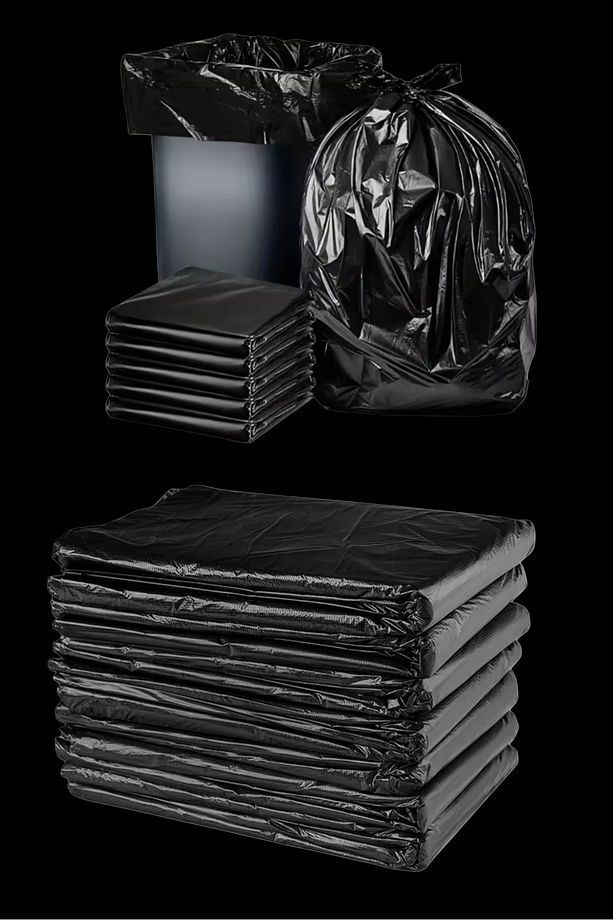 Siyah Büyük Jumbo Boy Çöp Poşeti Taşıma Poşeti 80 X 110 Cm 10 Adet - 3