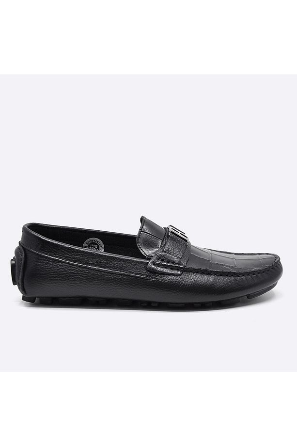 Yazlık Loafer Erkek Ayakkabı Siyah Kroko 9848 - 5