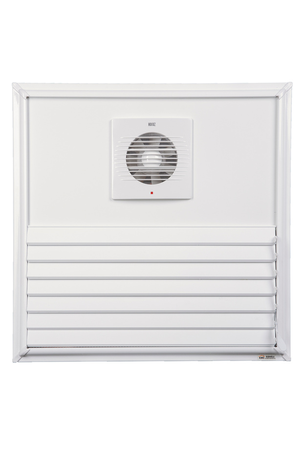 35X70 White Aluminum Surface Bonding Grille with Aspirator (Ventilation - Fan)