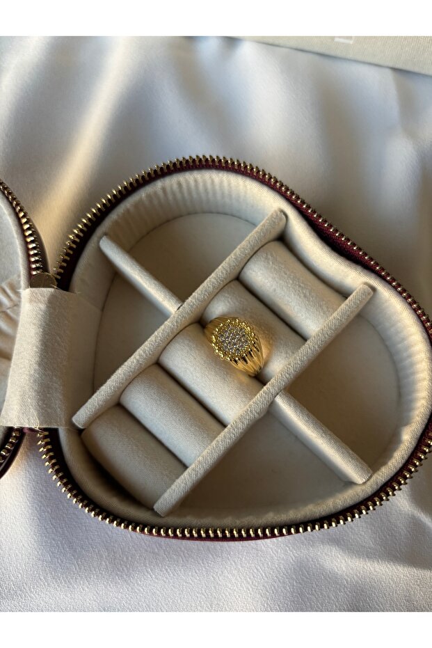 Gold Heeled Stone Ring - 2