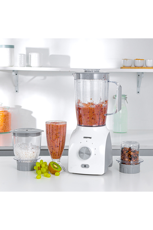 3In1 Blender With Stainless Steel Blades, Turbo Button For Ice Crushing, 3Speed With Pulse Function - 4