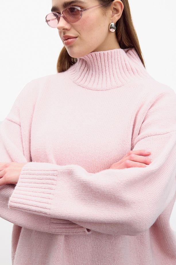 OVERSIZE YUMUŞAK KAZAK PEMBE - 5