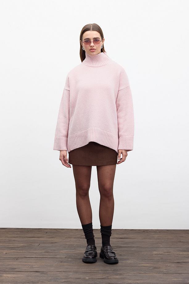 OVERSIZE YUMUŞAK KAZAK PEMBE - 4