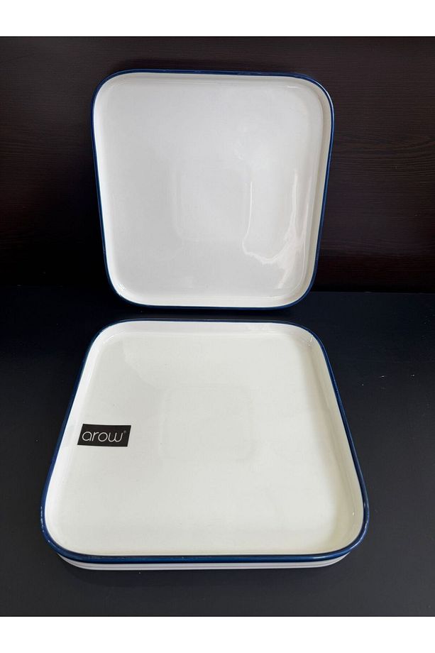 2 Adet Kare Porselen Arow Tatlı Tabak Seti 18 cm - 1