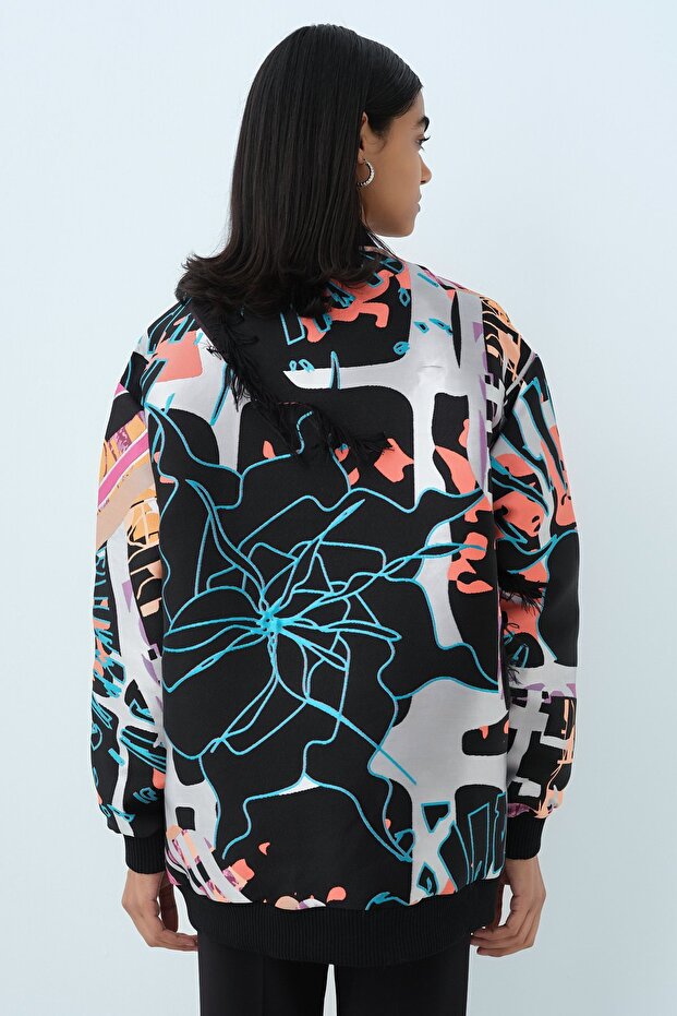 Special Bomber Ceket Siyah - Pembe - 4