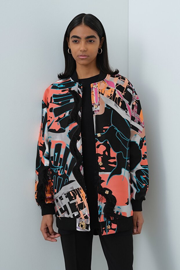 Special Bomber Ceket Siyah - Pembe - 6