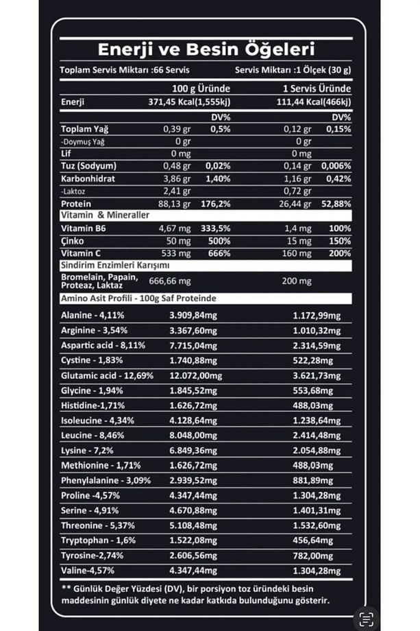 Whey Isolate Protein 2000 Gr 66 Servis Dubai Çikolatası - 2