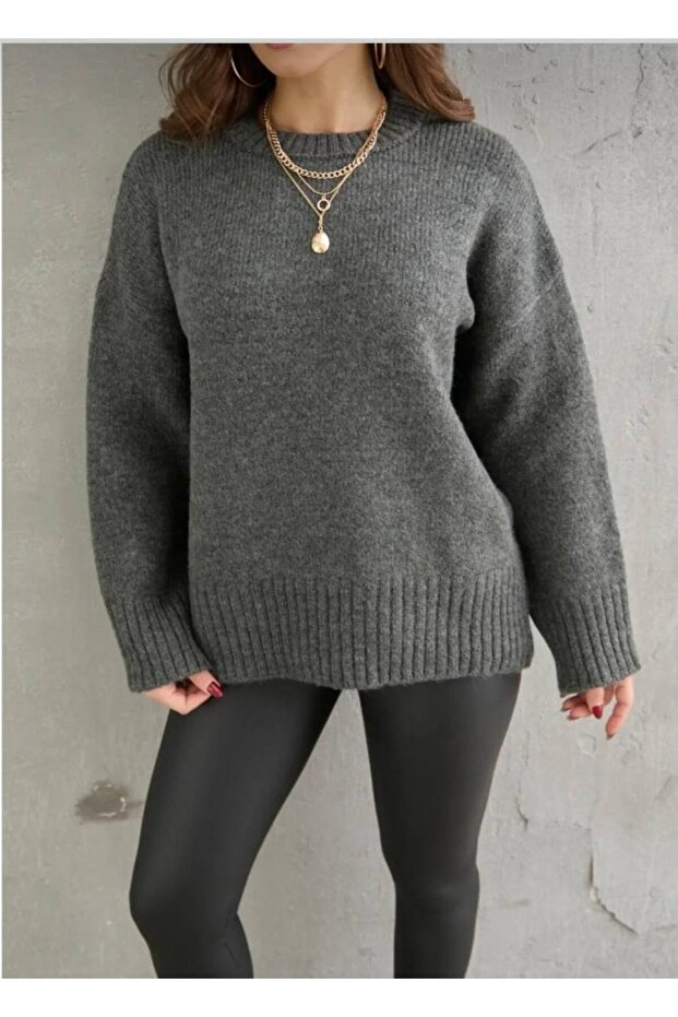 Oversize Basic Knitting Sweater - 2