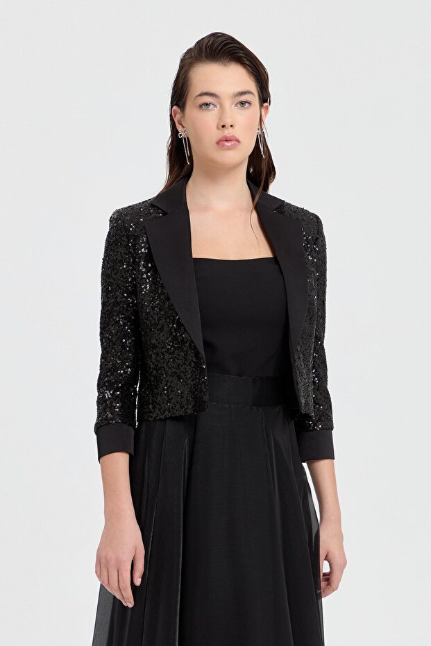 Stylish Black Skirt Jacket - 4