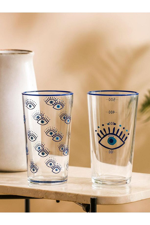 LCW HOME Göz Baskılı Cam Bardak 2'li 570 Ml - 3