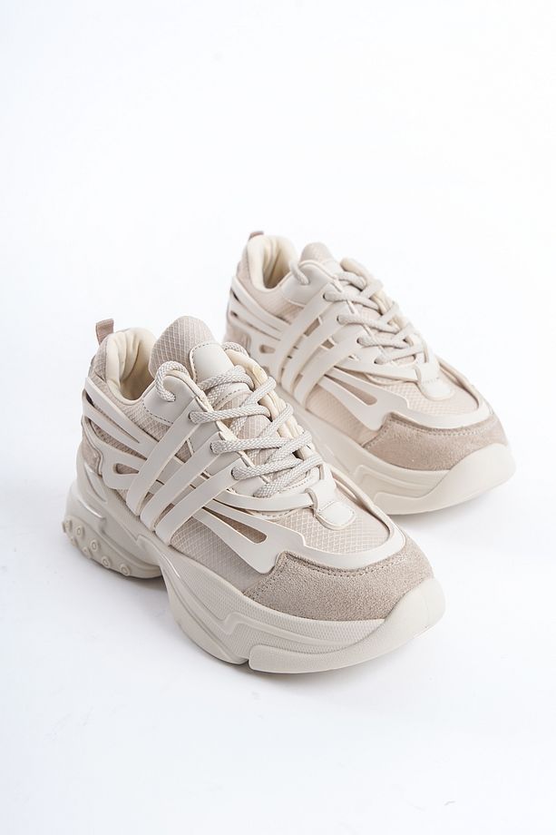 Anita Yüksek Tabanlı Bej Kadın Sneaker-Spor Ayakkabı - 2